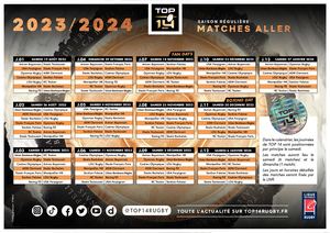 Calendrier Top 14 2023 2024