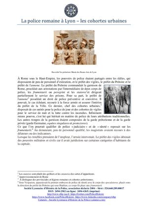 Police romaine à Lyon, les cohortes urbaines