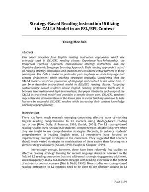 The CALLA Model in an ESL/EFL Context