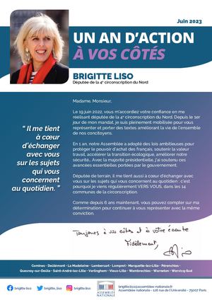 Bilan de Brigitte Liso 2022-2023 - Un an d'action à vos côtés