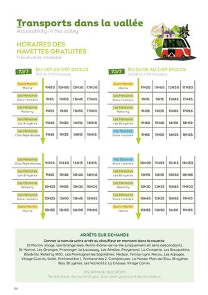 Navettes gratuites Vallée des Belleville - Eté 2023