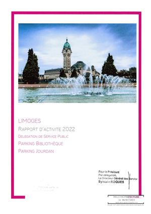 Compte Rendu Activité 2022 Parcs Stationnement Sapl