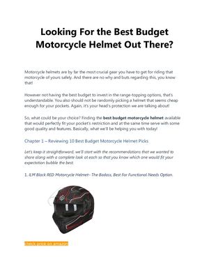 Looking For The Best Budget Motorcycle Helmet Out There