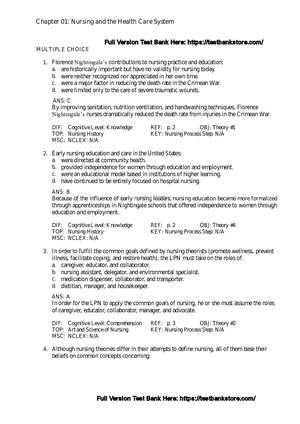 Test Bank for Fundamental Concepts and Skills for Nursing 6th Edition by Patricia Williams