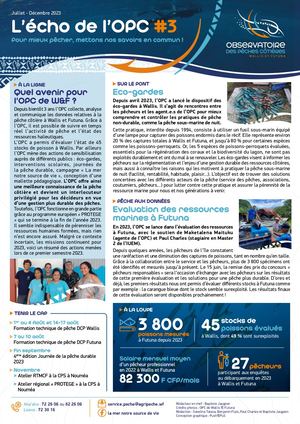 Newsletter 3 Observatoire des pêches côtières de Wallis et Futuna