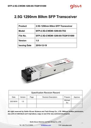 Calaméo - Sfp 2 5g Cwdm 1290nm 80km Fiber Optical Module 151089