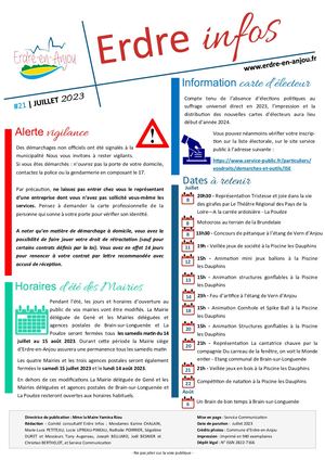 Erdre Infos n°21 - Juillet 2023