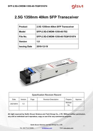 Calaméo - Sfp 2 5g Cwdm 1350nm 40km Fiber Optical Module 151074