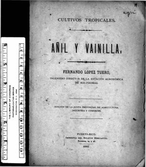 19 Cultivos Tropicales Añil Y Vainilla Fernando Lopez Tuero 1892