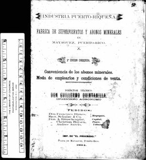 38 Convenienica De Los Abonos Minerales Modo De Emplearlos Guillermo Quintanilla 1894