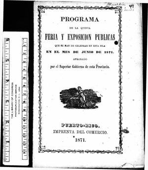47 Programa Feria Y Exposicion Publica -junio 1871