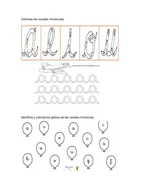 Coloreas Las Vocales Minúsculas