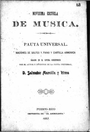 168 Novimisa Escuela De Musica Pauta Universal Salvador Arcilla Y Vives 1883
