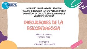Precursores De La Psicopedagogía