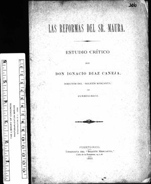 206 Las Reformas Del Sr Maura- Ignacio Diaz Caneja 1893