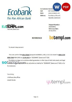 Cameroon Ecobank Closurereference