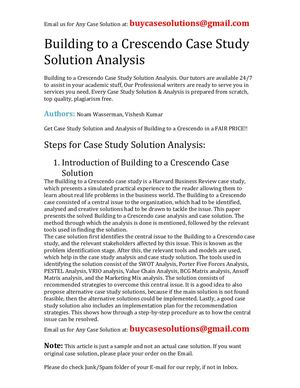 Calaméo - Building To A Crescendo Case Study Solution Analysis