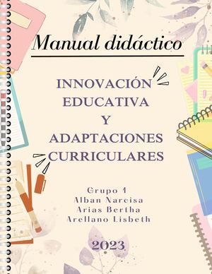 Manual Didáctico De Innovación Educativa Y Adaptaciones Curriculares