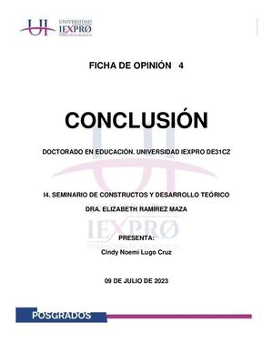 FICHA DE OPINIÓN  4 CONCLUSIONES