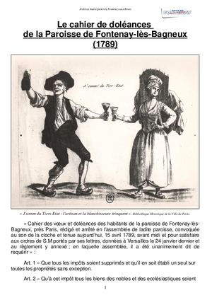 AMFAR HIST Cahiers de doléances