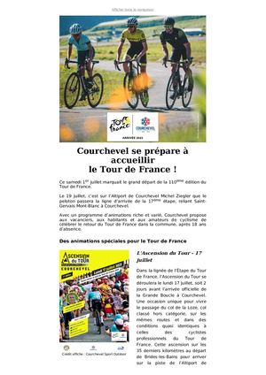 CP - Courchevel se prépare à accueillir le Tour de France