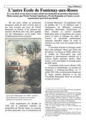 AMFAR HIST L'Ecole Roumaine en France in Liens de mémoire 38 (1er semestre 2022)
