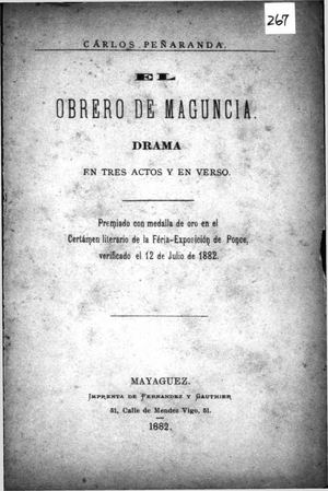 267 El Obrero De Maguncia Carlos Peñaranda 1882