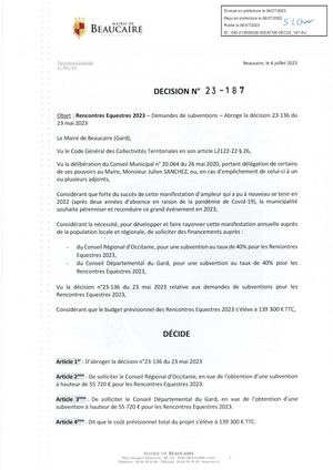 Décisions Du 06 07 2023