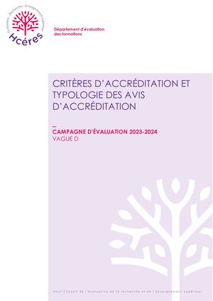 Critères D'accréditation - 1er et 2e cycle