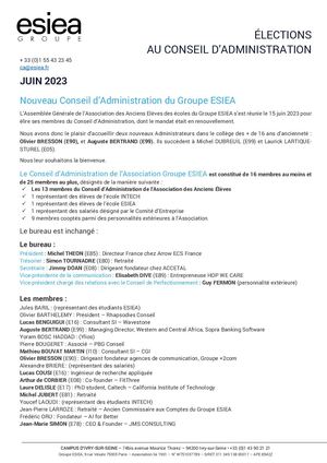 Nouveau CA Suite Elections Au 15 06 23