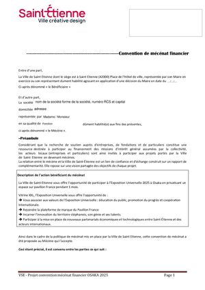 Projet de convention mécénat - Expo universelle Osaka 2025