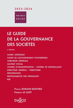 Le Guide De La Gouvernance Des Societes 2023 2024 Extraits
