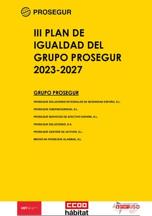 Plan De Igualdad Grupo PROSEGUR 2023-2027
