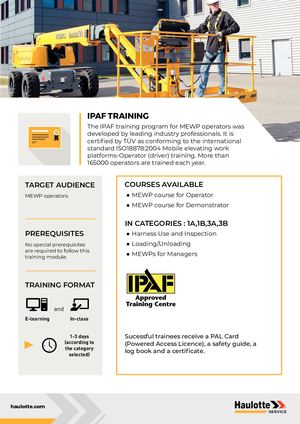 EN - IPAF Training Sheet Ipaf