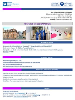 Fiche De Poste Simplifiée Ide En Néonatologie