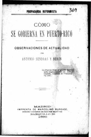 369 Como Se Gobierna En Puerto Rico -Antonio Sendras Y Burin 1886