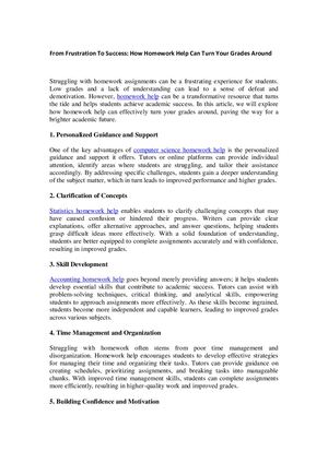 From Frustration To Success How Homework Help Can Turn Your Grades Around