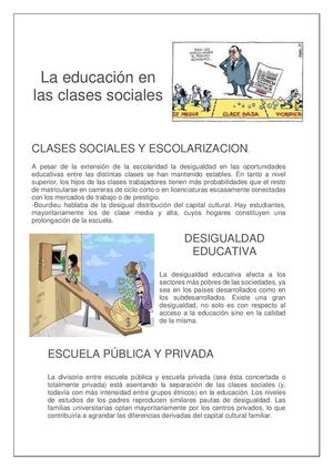 Las Clases Sociales En La Educacion