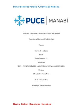 Ejercicios De Word 4, 5 Y 6