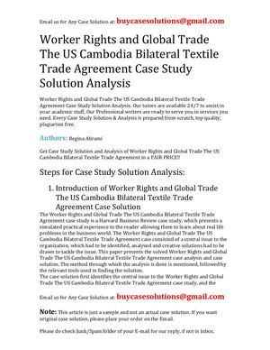 Calaméo - Worker Rights And Global Trade The US Cambodia Bilateral ...