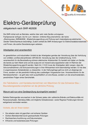 Elektro Geräteprüfung SNR 462638