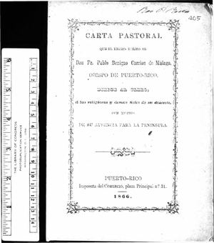 405 Carta Pastoral Pablo Benigno Carrion De Malaga 1866