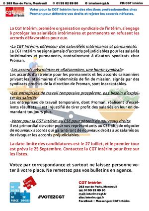 Comm Syndicale Elections Proman 2023.