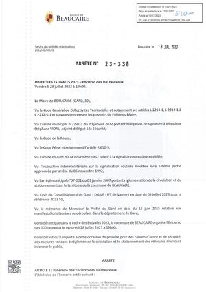 Fichier Parution Des Arrêtés 23 338 à 23 344 Du 13 07 2023