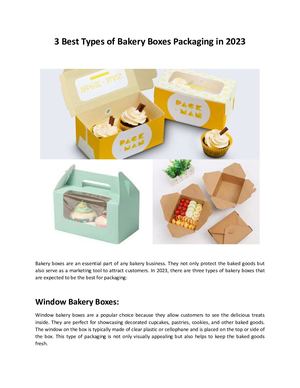 3 Best Types Of Bakery Boxes Packaging In 2023