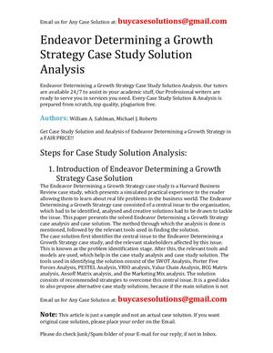 Calaméo - Endeavor Determining A Growth Strategy Case Study Solution ...