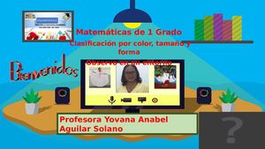 Clase de matemáticas, Clasificación por color, tamaño y forma.