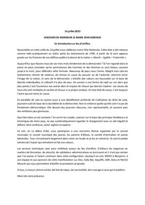 Fête Nationale 14 juillet 2023