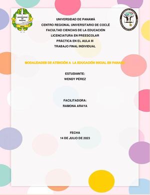 Modalidades de atención a la primera infancia