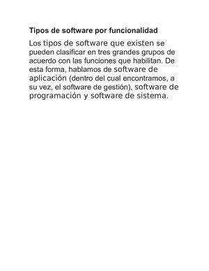 Tipos De Software Por Funcionalidad